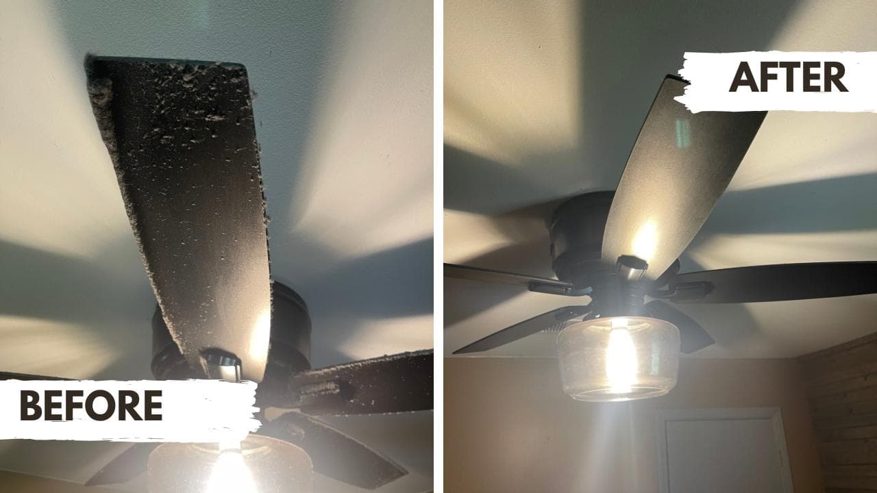 Ceiling fan cleaning
